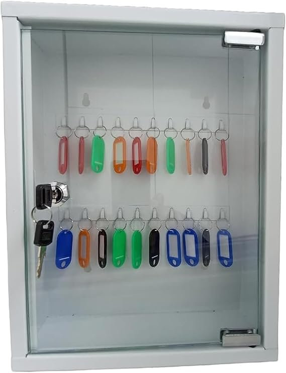 Robustline Robustline Glass Key Box Furniture Accessories Stainless Steel/Glass Premium Hardware for Door Cabinet Window Furniture and Interior Use